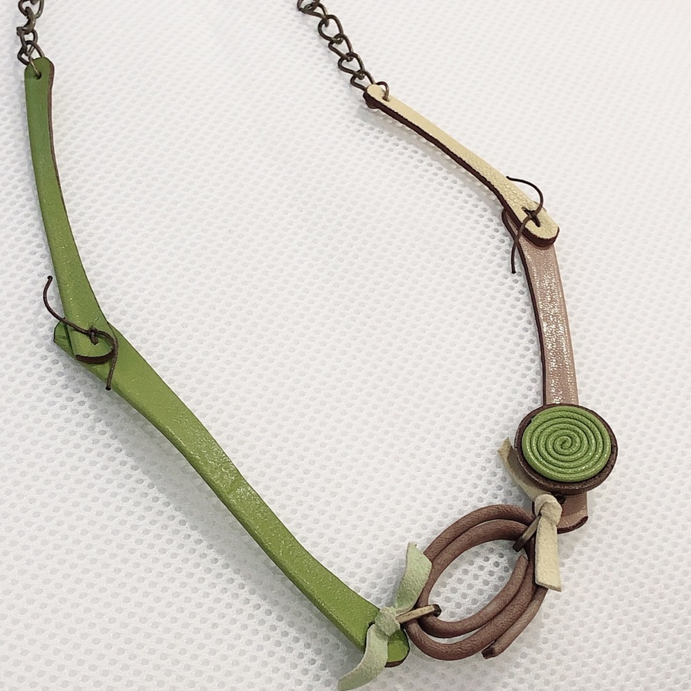 Hand made natural leather necklace!